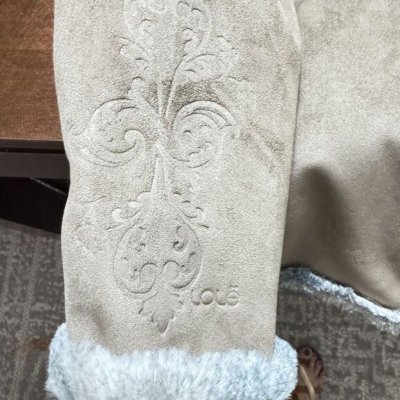 Lolē Faux suede faux fur taupe coat ultra soft and warm Medium - Picture 8 of 12